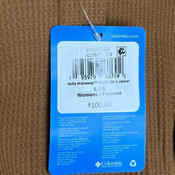 Columbia Women's Holly Hideaway Waffle Shirt Jacket in Camel Brown Size Large - Picture 7 of 9